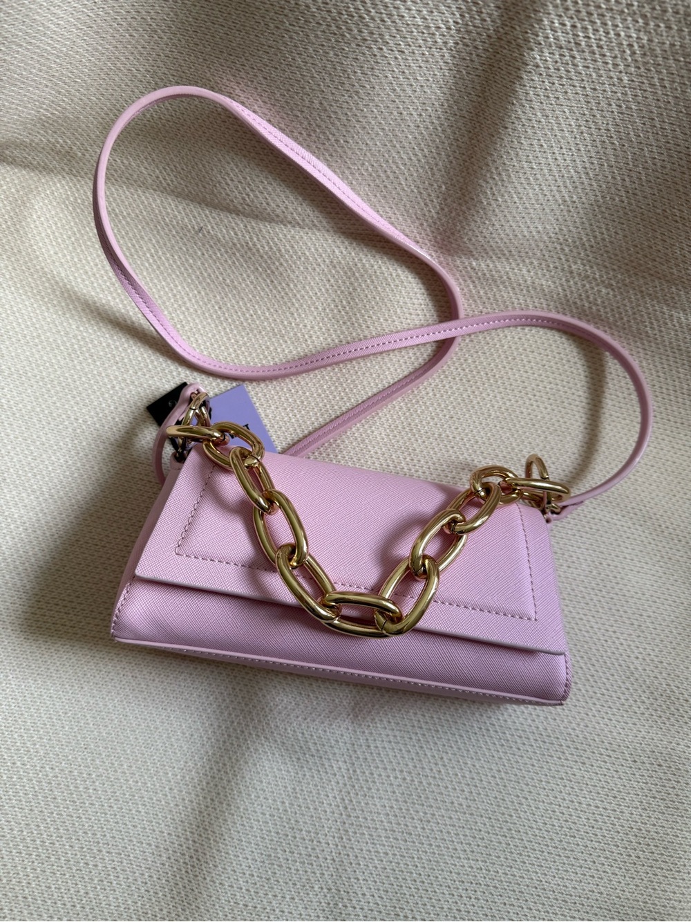 House of Want Baby Pink Chain-Detail Crossbody Bag NWT